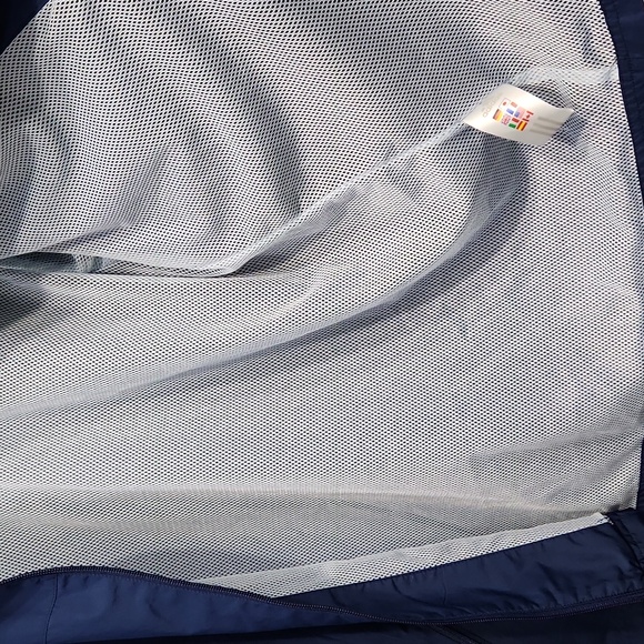 Adidas Navy & Light Blue Stripes Full Zip Windbreaker Jacket medium - Picture 5 of 10